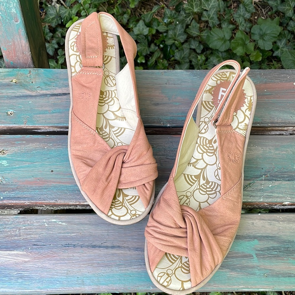 Fly London Slingback wedge with peep toe | size 40/9-9.5